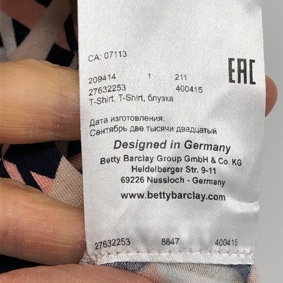 NWT Betty Barclay Pink Sleeveless Blouse with Geometric Print - Picture 11 of 16